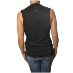 Dondup - Top in Lurex Effect Fabric - Black - Top - Luxury Exclusive Collection - Avvenice