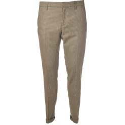 Dondup - Trousers Gaubert Model in Piedepull Pattern - Beige - Trousers - Luxury Exclusive Collection - Avvenice
