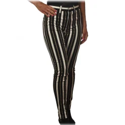 Dondup - Trousers in Striped Pattern- Black - Trousers - Luxury Exclusive Collection - Avvenice