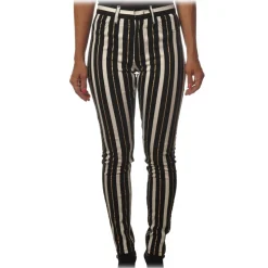 Dondup - Trousers in Striped Pattern- Black - Trousers - Luxury Exclusive Collection - Avvenice