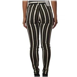 Dondup - Trousers in Striped Pattern- Black - Trousers - Luxury Exclusive Collection - Avvenice