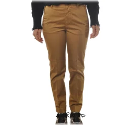 Dondup - Trousers Model Erin in Light Cotton - Brown - Trousers - Luxury Exclusive Collection - Avvenice
