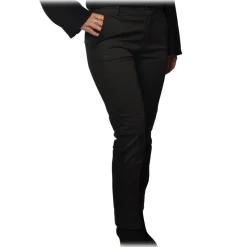 Dondup - Trousers Model Erin in Light Cotton - Black - Trousers - Luxury Exclusive Collection - Avvenice