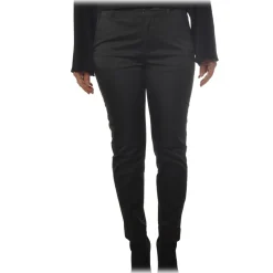 Dondup - Trousers Model Erin in Light Cotton - Black - Trousers - Luxury Exclusive Collection - Avvenice