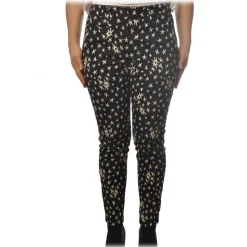 Dondup - Trousers Model Perfect with Star Print - Black - Trousers - Luxury Exclusive Collection - Avvenice