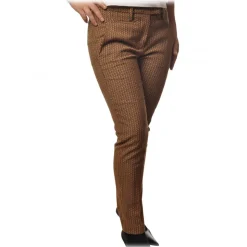 Dondup - Trousers Model Perfect in Textured Fabric - Brown - Trousers - Luxury Exclusive Collection - Avvenice