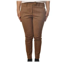 Dondup - Trousers Model Perfect in Textured Fabric - Brown - Trousers - Luxury Exclusive Collection - Avvenice