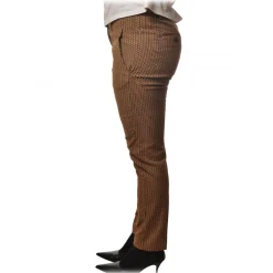 Dondup - Trousers Model Perfect in Textured Fabric - Brown - Trousers - Luxury Exclusive Collection - Avvenice