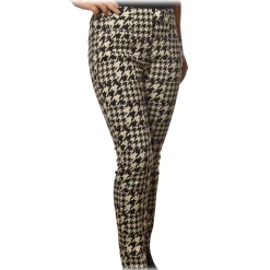 Dondup - Trousers Perfect in Piedepull Pattern - Black/Cream - Trousers - Luxury Exclusive Collection - Avvenice