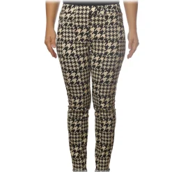Dondup - Trousers Perfect in Piedepull Pattern - Black/Cream - Trousers - Luxury Exclusive Collection - Avvenice