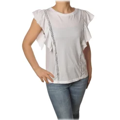 Dondup - T-shirt Trimmings Detail - White - T-shirt - Luxury Exclusive Collection - Avvenice