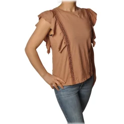 Dondup - T-shirt Trimmings Detail - Pink - T-shirt - Luxury Exclusive Collection - Avvenice