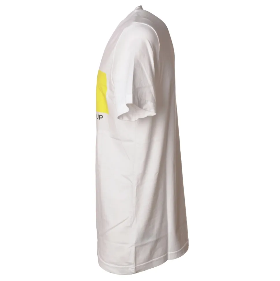 Dondup - T-shirt with Colored Geometric Detail - White - T-shirt - Luxury Exclusive Collection - Avvenice