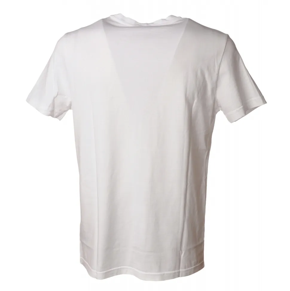 Dondup - T-shirt with Colored Geometric Detail - White - T-shirt - Luxury Exclusive Collection - Avvenice