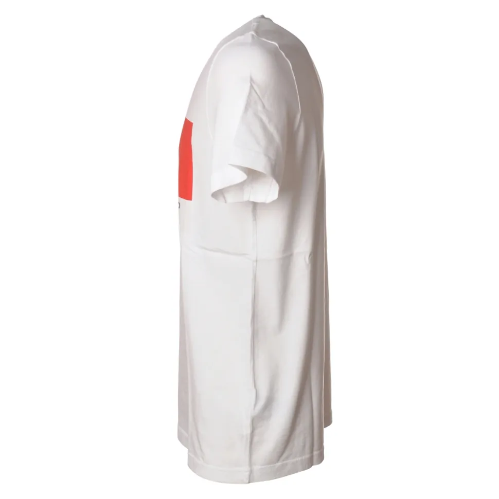 Dondup - T-shirt with Colored Geometric Detail - White - T-shirt - Luxury Exclusive Collection - Avvenice