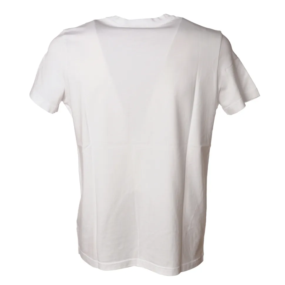 Dondup - T-shirt with Colored Geometric Detail - White - T-shirt - Luxury Exclusive Collection - Avvenice