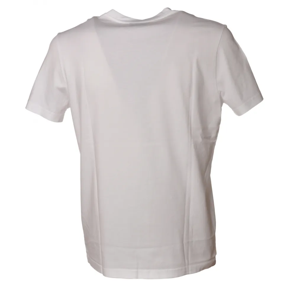 Dondup - T-shirt with Colored Geometric Detail - White - T-shirt - Luxury Exclusive Collection - Avvenice