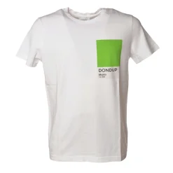Dondup - T-shirt with Colored Geometric Detail - White - T-shirt - Luxury Exclusive Collection - Avvenice