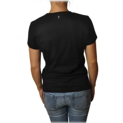Dondup - T-Shirt with Embroidery - Black - T-shirt - Luxury Exclusive Collection - Avvenice