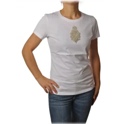 Dondup - T-Shirt with Embroidery - White - T-shirt - Luxury Exclusive Collection - Avvenice