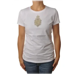 Dondup - T-Shirt with Embroidery - White - T-shirt - Luxury Exclusive Collection - Avvenice
