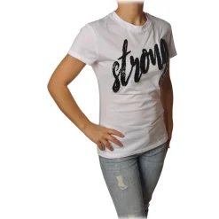 Dondup - T-shirt with Strong Writing - White - T-shirt - Luxury Exclusive Collection - Avvenice