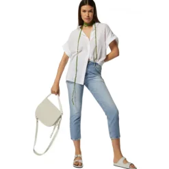 Dondup - Unwashed Canvas Cropped Jeans - Blue - Trousers - Luxury Exclusive Collection - Avvenice