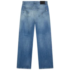 Dondup - Vintage Effect Wide Leg Jeans - Light Blue - Trousers - Luxury Exclusive Collection - Avvenice