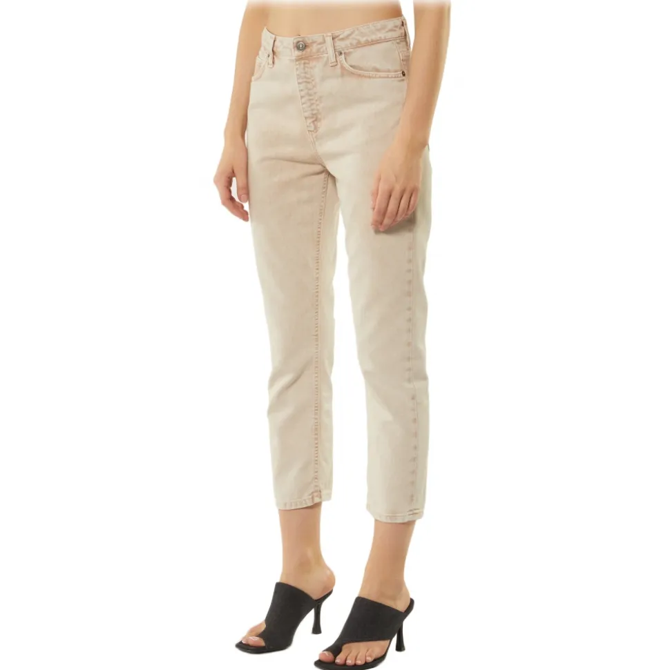 Dondup - Washed Canvas Cropped Jeans - Beige - Trousers - Luxury Exclusive Collection - Avvenice