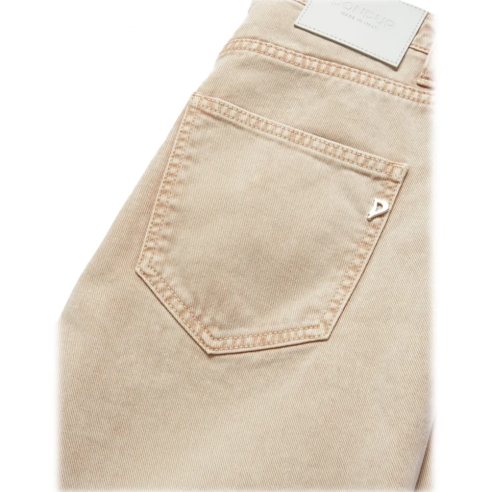 Dondup - Washed Canvas Cropped Jeans - Beige - Trousers - Luxury Exclusive Collection - Avvenice