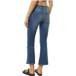 Dondup - Washed Canvas Trumpet Jeans - Blue - Trousers - Luxury Exclusive Collection - Avvenice