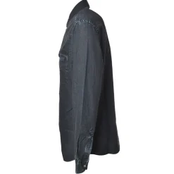 Dondup - Washed Denim Shirt with Buttons - Black - Shirt - Luxury Exclusive Collection - Avvenice