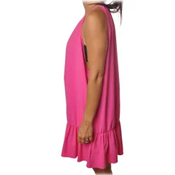 Dondup - Wide Dress with Flounce - Fuchsia - Dresses - Luxury Exclusive Collection - Avvenice