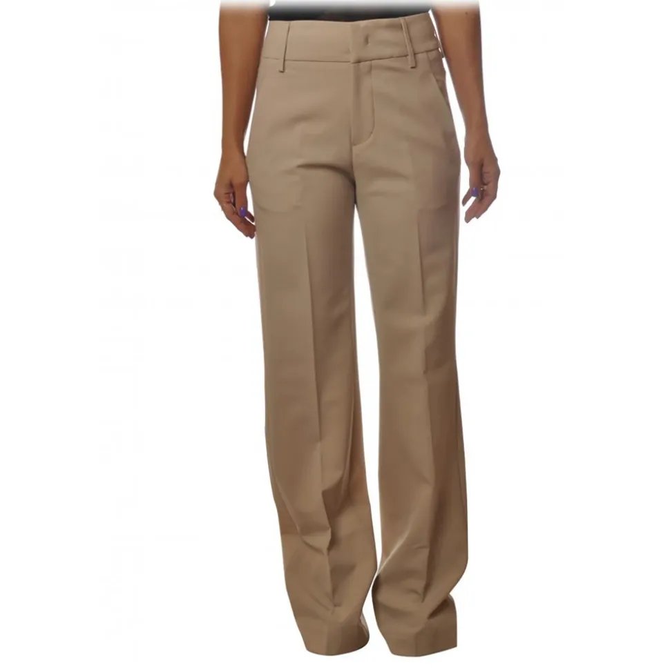 Dondup - Wide Leg Model Pants - Beige - Trousers - Luxury Exclusive Collection - Avvenice
