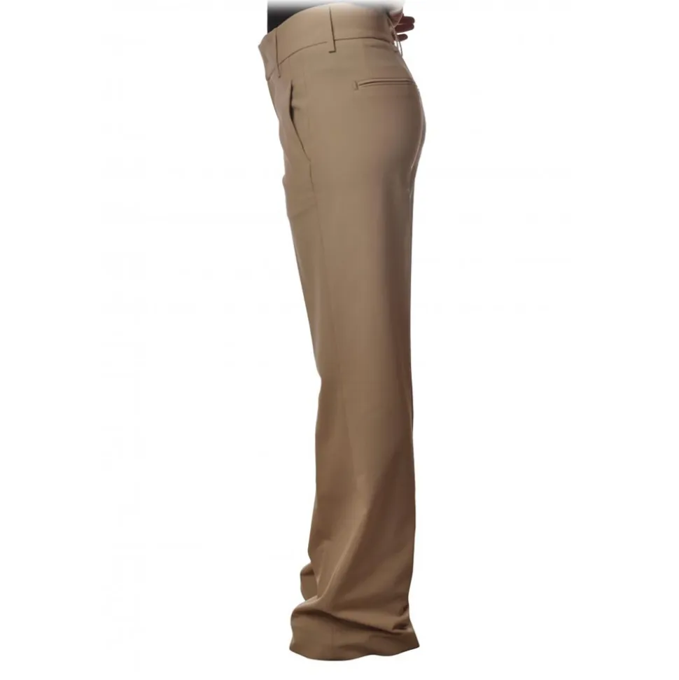 Dondup - Wide Leg Model Pants - Beige - Trousers - Luxury Exclusive Collection - Avvenice