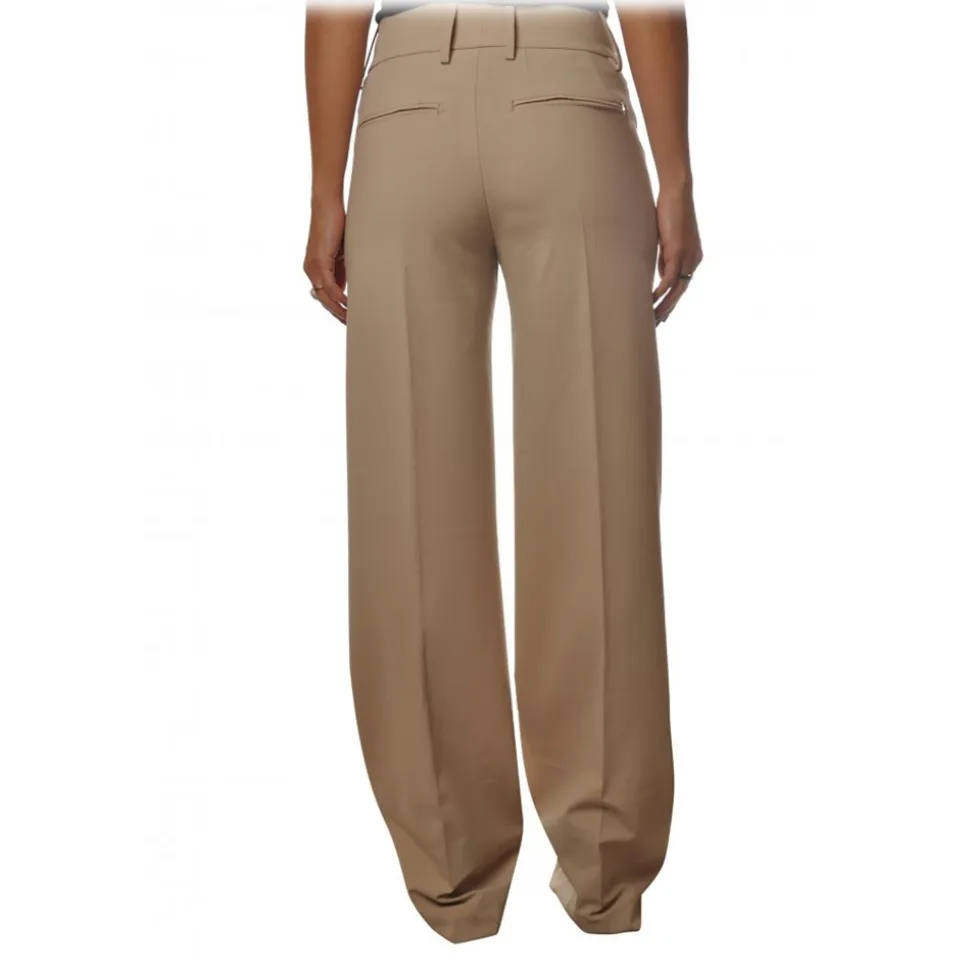 Dondup - Wide Leg Model Pants - Beige - Trousers - Luxury Exclusive Collection - Avvenice