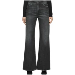 Dondup - Wide Leg Regular Waist Jeans - Black - Trousers - Luxury Exclusive Collection - Avvenice
