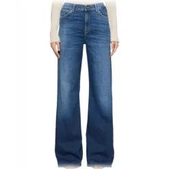 Dondup - Wide Leg Regular Waist Jeans - Dark Blue - Trousers - Luxury Exclusive Collection - Avvenice