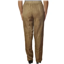 Dondup - Wide Leg Trousers in Delavè Fabric - Beige - Trousers - Luxury Exclusive Collection - Avvenice