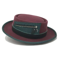 Doria 1905 - Aston - Pork-Pie Porto Ottany Black - Accessories - Handmade Artisan Italian Cap - Avvenice