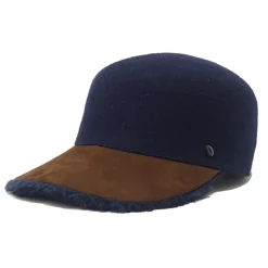Doria 1905 - Pony - Baseball Cap Night Blue Cognac Blue - Accessories - Handmade Artisan Italian Cap - Avvenice
