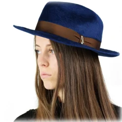 Doria 1905 - Roberto - Fedora Hat Blue Cocoa - Accessories - Handmade Artisan Italian Cap - Avvenice