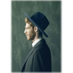 Doria 1905 - Snap - Fedora Hat Large Brim Night Blue - Accessories - Handmade Artisan Italian Cap - Avvenice