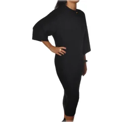 Elisabetta Franchi - 3/4 Long Sleeve Crew-Neck - Black - Dress - Made in Italy - Luxury Exclusive Collection - Avvenice