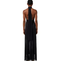 Elisabetta Franchi - American Neckline Dress with Belt - Black - Dress - Made in Italy - Luxury Exclusive Collection - Avvenice