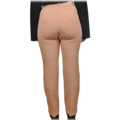 Elisabetta Franchi - Bell Pant with Logo Sash - Beige - Trousers - Made in Italy - Luxury Exclusive Collection - Avvenice