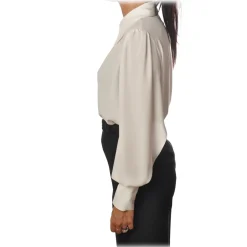 Elisabetta Franchi - Body with Long Sleeve - White - Shirt - Made in Italy - Luxury Exclusive Collection - Avvenice