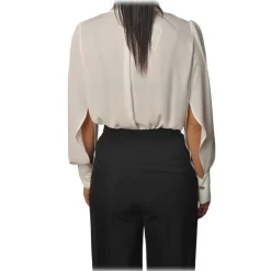 Elisabetta Franchi - Body with Long Sleeve - White - Shirt - Made in Italy - Luxury Exclusive Collection - Avvenice