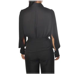 Elisabetta Franchi - Body with Long Sleeve - Black - Shirt - Made in Italy - Luxury Exclusive Collection - Avvenice