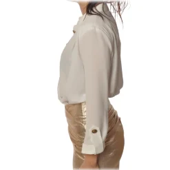 Elisabetta Franchi - Body with Long Sleeve - White - Shirt - Made in Italy - Luxury Exclusive Collection - Avvenice